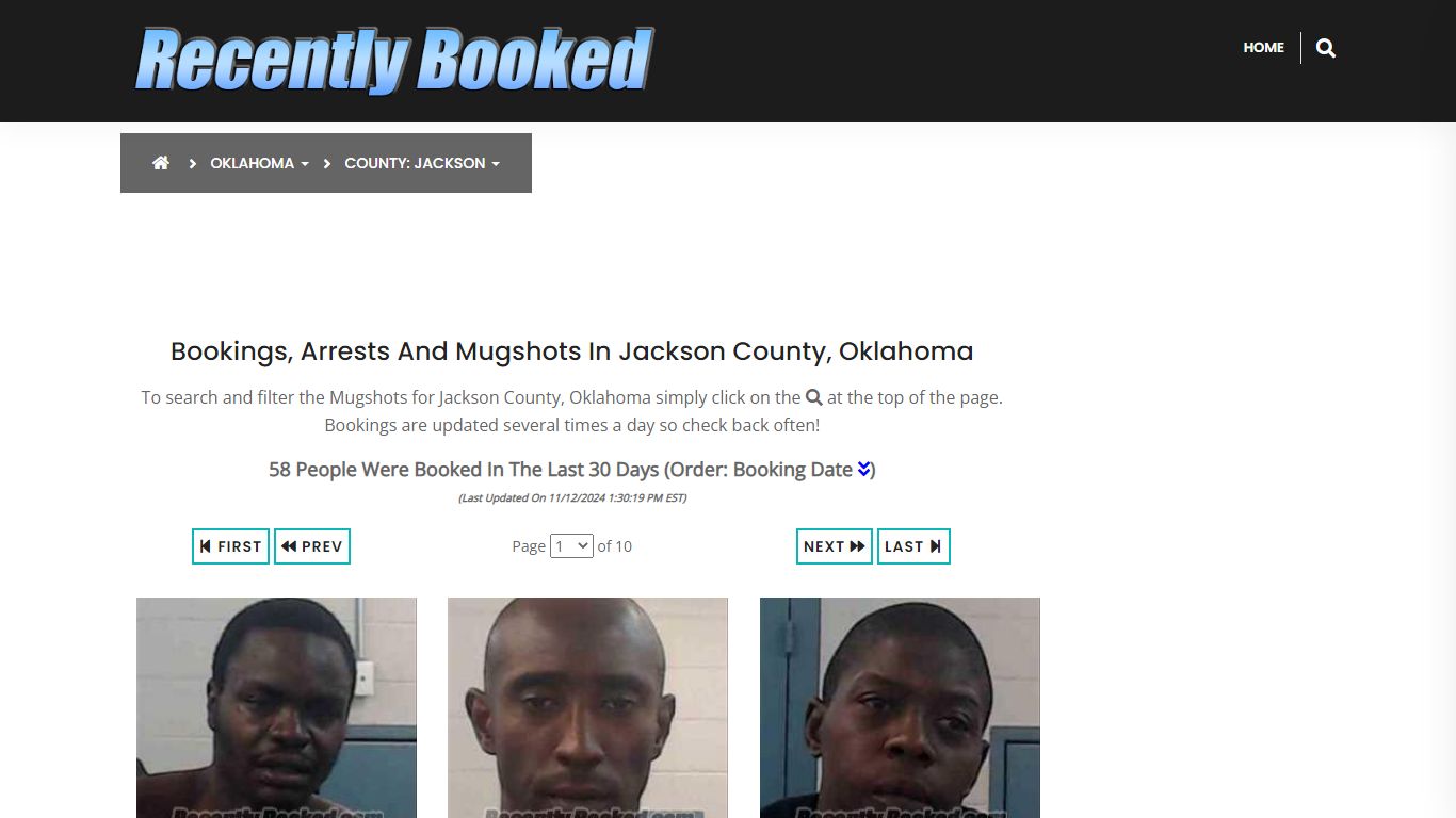 Bookings, Arrests and Mugshots in Jackson County, Oklahoma